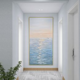 Ocean Seascape Modern Abstract Hand Painted Oil Painting On Canvas Paintings Picture Wall Art Cuadros Home Room Decor - 80x160cm