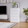 4 Drawer White Dresser;  Modern Storage Cabinet for Bedroom - drawer-5