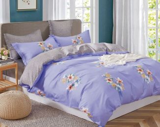 Kaufman Lily floral 100% Cotton Purple Comforter Set  - Queen/Full