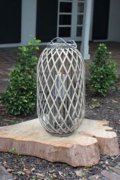 Perfect Patio Garden Decor Simple Yet Elegant Square Willow Lantern - Grey - 11.5"d x 24"t