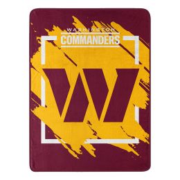 COMMANDERS OFFICIAL NFL "Run" Micro Raschel Throw Blanket;  46" x 60" - 1NFL/05906/0020/RET