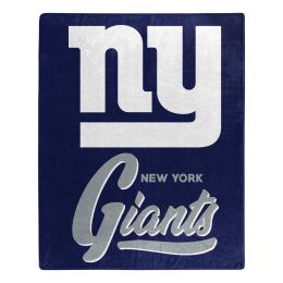 NY Giants OFFICIAL NFL "Signature" Raschel Throw Blanket;  50" x 60" - 1NFL/07088/0081/RET