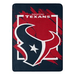 TEXANS OFFICIAL NFL "Run" Micro Raschel Throw Blanket;  46" x 60" - 1NFL/05906/0119/RET