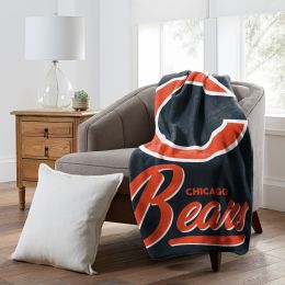 Chicago Bears OFFICIAL NFL "Signature" Raschel Throw Blanket;  50" x 60" - 1NFL/07088/0001/RET