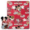 49ers OFFICIAL NFL & Disney's Mickey Mouse Character Hugger Pillow & Silk Touch Throw Set;  40" x 50" - 1COB/3120A/0013/RET