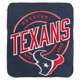 Texans OFFICIAL NFL "Campaign" Fleece Throw Blanket;  50" x 60" - 1NFL/03105/0119/RET