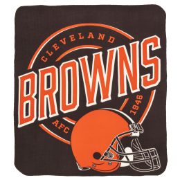 Browns OFFICIAL NFL "Campaign" Fleece Throw Blanket;  50" x 60" - 1NFL/03105/0005/RET