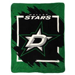 Stars OFFICIAL NHL "Run" Micro Raschel Throw Blanket;  46" x 60" - 1NHL/05904/0005/RET