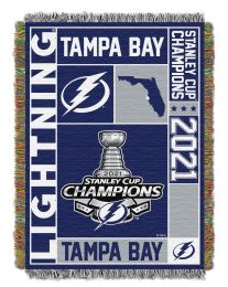 Tampa Bay Lightning NHL 2021 Stanley Cup Champions Woven Tapestry Throw Blanket - 1NHL/05121/9022/RET