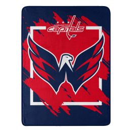 Capitals OFFICIAL NHL "Run" Micro Raschel Throw Blanket;  46" x 60" - 1NHL/05904/0025/RET