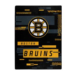 Bruins OFFICIAL NHL "Digitize" Raschel Throw Blanket;  60" x 80" - 1NHL/08040/0001/RET