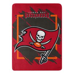 BUCS OFFICIAL NFL "Run" Micro Raschel Throw Blanket;  46" x 60" - 1NFL/05906/0006/RET