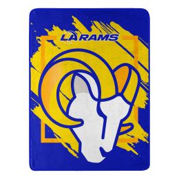 RAMS OFFICIAL NFL "Run" Micro Raschel Throw Blanket;  46" x 60" - 1NFL/05906/0083/RET