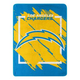 CHARGERS OFFICIAL NFL "Run" Micro Raschel Throw Blanket;  46" x 60" - 1NFL/05906/0079/RET