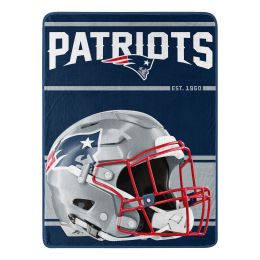 Patriot OFFICIAL NFL "Run" Micro Raschel Throw Blanket;  46" x 60" - 1NFL/05905/0076/RET