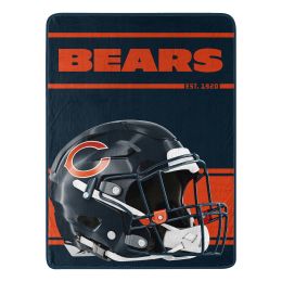 Bears OFFICIAL NFL "Run" Micro Raschel Throw Blanket;  46" x 60" - 1NFL/05905/0001/RET