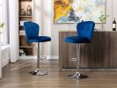 Bar Stools with Back and Footrest Counter Height Dining Chairs Set of 2 - Navy