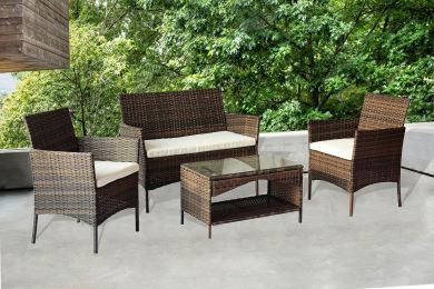 HR-0408 4PC Patio sets - Brown