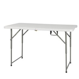 4ft Foldable Lift Patio Plastic Table White - as picture