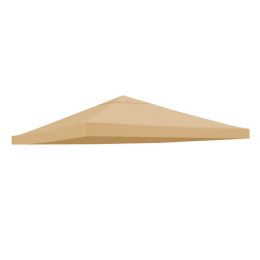 10'x10' Gazebo Canopy Top Replacement 2 Tier Patio Pavilion Cover UV30 Sunshade - Khaki - 1 Tier