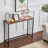 Industrial Console Table, Sofa Table for Living Room,Hallway,Entryway, Entrance Hall, Corridor - Wood Look Metal Frame 38.6 inches long x 11.8 inches