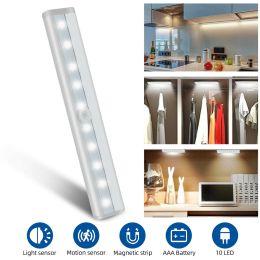 Wireless Motion Sensor Under Cabinet Closet LED Light Kitchen Counter Night Lamp - White - 1Pcs