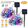 2Pcs Solar Powered String Lights 50LED Beads Fairy Sakura Flower Blossom Lights - Colorful