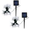 2Pcs Solar Powered String Lights 39.3FT 100LED Beads Fairy Star Lights - White