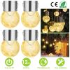 4Pcs Solar Powered Hanging Crystal Ball Lights Outdoor Waterproof - Warm