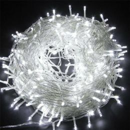 10M 100LED Fairy String Lights Waterproof Connectable Up to 100M Xmas Party Lamp - Cool White