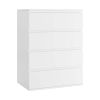 4 Drawer White Dresser;  Modern Storage Cabinet for Bedroom - drawer-4