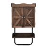 Rustic Bathroom Wall Cabinet;  Medicine Cabinet with Adjustable Shelf;  Open Shelf and Towel Bar - brown