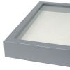 Square Shadow Box Picture Frame Linen Background Real Glass Front for Memorabilia;  Scrapbooking;  Keepsake;  12x12 - Gray