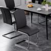 Set of 2 Faux Leather Upholstered Side Kitchen and Dining Room Chair Soft Seating - Grey