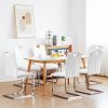 Set of 2 White Dining Chair Faux Leather Upholstered Side Kitchen and Dining Room Chair - White