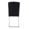 Set of 2 Faux Leather Black Upholstered Side Kitchen and Dining Room Dinner Chair - Black