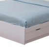 Contemporary Style Wooden Frame Full Size Chest Bed with 3 Drawers; White - BM141869