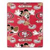 49ers OFFICIAL NFL & Disney's Mickey Mouse Character Hugger Pillow & Silk Touch Throw Set;  40" x 50" - 1COB/3120A/0013/RET