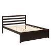 Full Size Wood Platform Bed Frame with Headboard for espresso color - as pic