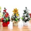 Mini Christmas Tree 7.8&quot;/20cm Artificial Small Tabletop Xmas Tree with Ornaments Christmas Decorations for Home and Office - SL-X-White