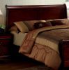 Queen Size Bed Cherry Louis Phillipe Solidwood 1pc Bed Bedroom Sleigh Bed Bedroom Furniture - as pic