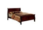 Queen Size Bed Cherry Louis Phillipe Solidwood 1pc Bed Bedroom Sleigh Bed Bedroom Furniture - as pic