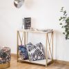 2-Tier Console Table, Gold Sofa Entry Table with Faux Marble Top and Gold Metal Frame for Home - as pic