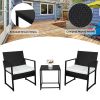 Free shipping 3 Pieces Patio Set Outdoor Wicker Patio Furniture Sets Modern Bistro Set Rattan Chair Conversation Sets with Coffee Table for Yard and B