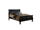 Twin Size Bed Black Louis Phillipe Solidwood 1pc Bed Bedroom Sleigh Bed - as pic