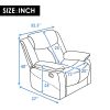 PU Leather Reclining Living Room Sofa; Manual Recliner Chair for Living Room (Recliner chair) - as pic