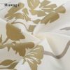 Muwago Silhouette Flower Shower Curtains Polyester Fabric Plants Brown Beige Leaves Waterproof Mildew Floral Bathroom Curtains - W78"*H78"