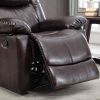 PU Leather Reclining Living Room Sofa; Manual Recliner Chair for Living Room (Recliner chair) - as pic