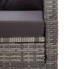 2-Seater Garden Sofa with Cushions Gray 48.8" Poly Rattan - Grey