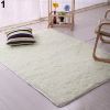 Plush Shaggy Soft Carpet Room Area Rug Bedroom Slip Resistant Door Floor Mat - Beige - 60cm by 120cm